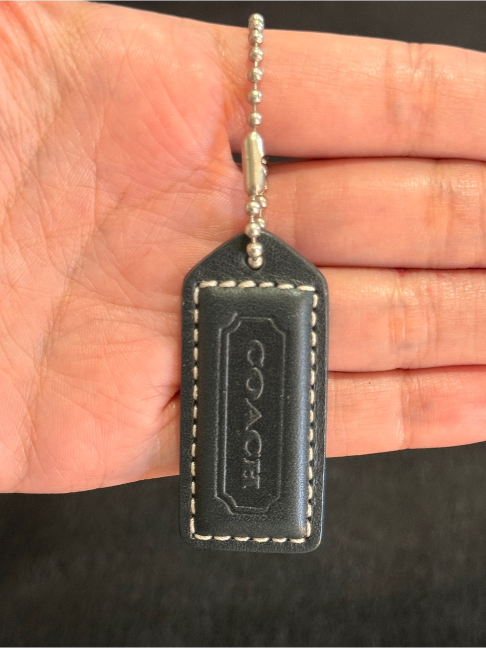 2" Medium Y2K Coach Leather Key Fob Bag Charm Keychain Hang Tag/Hangtag